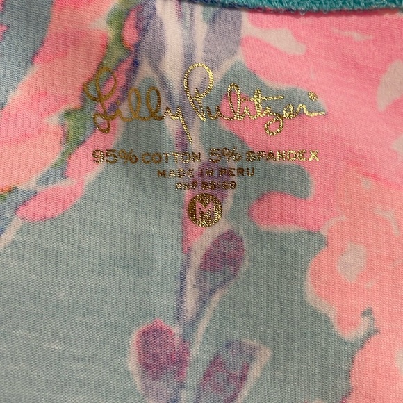 Lilly Pulitzer Michelle V-Neck top schorely blue and pink - Picture 6 of 15